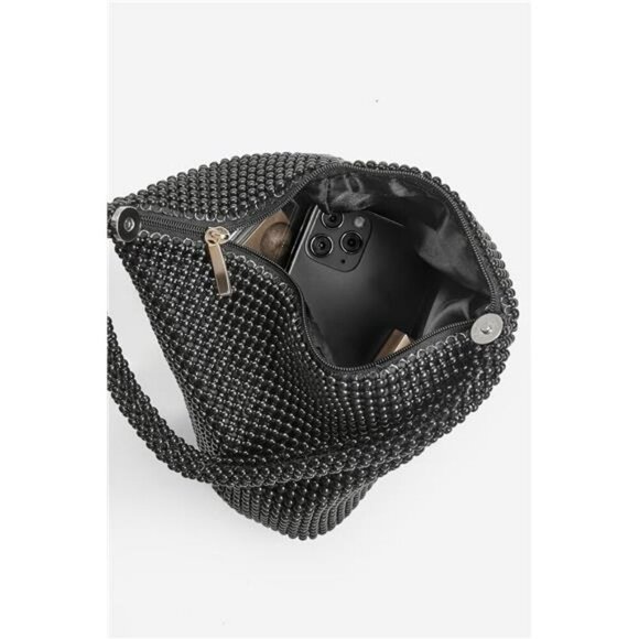 Women's Beaded Clutch Evening Bags Vintage Elegant Triangle Purse for Party - Picture 3 of 7